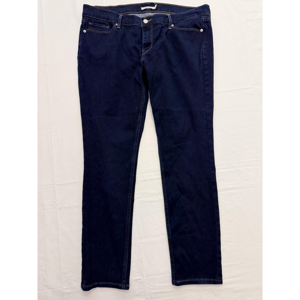 Levis 524 Skinny Jeans Juniors 15 Blue‎ Dark Wash Mid Rise Slim Stretch 32x32